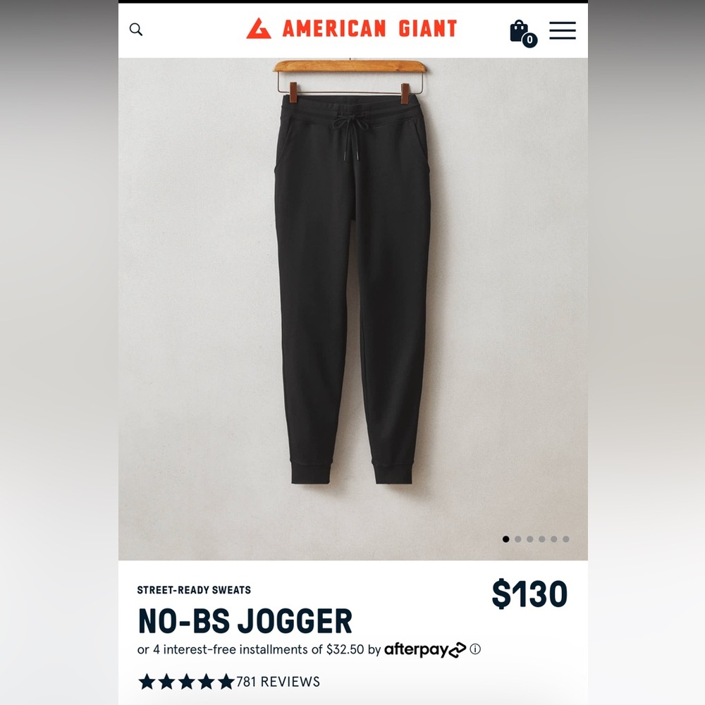 AMERICAN GIANT No BS Jogger Green XS Women’s